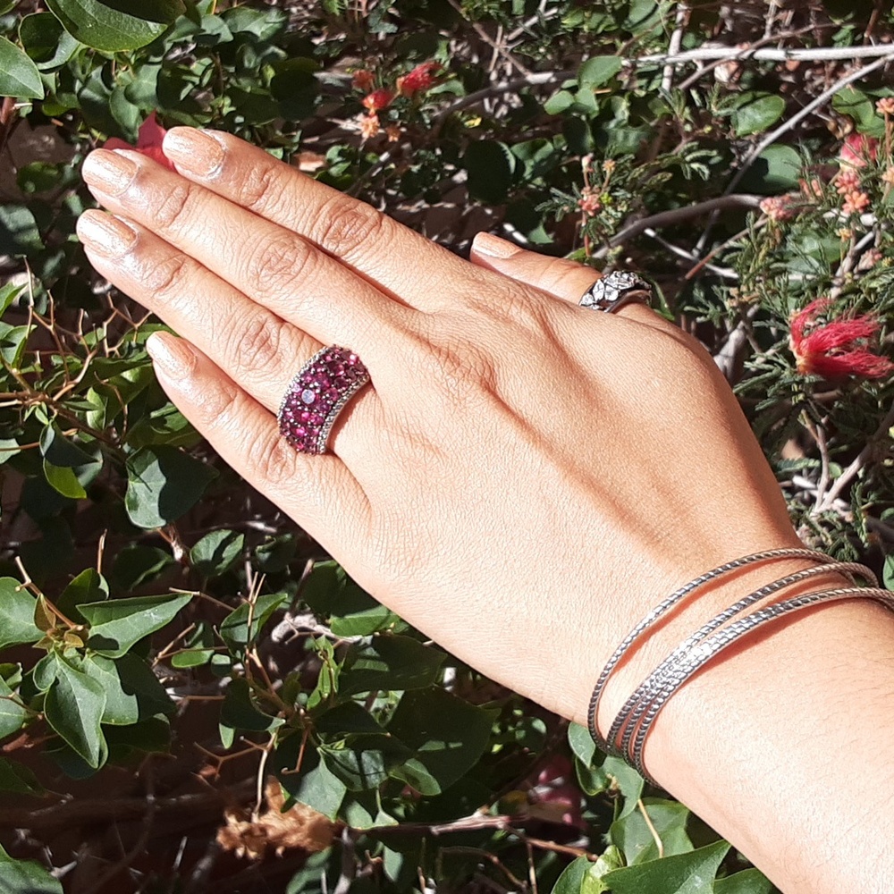 925 Rhodolite Garnet And Zircons. Price Is Firm. - Picture 3 of 5